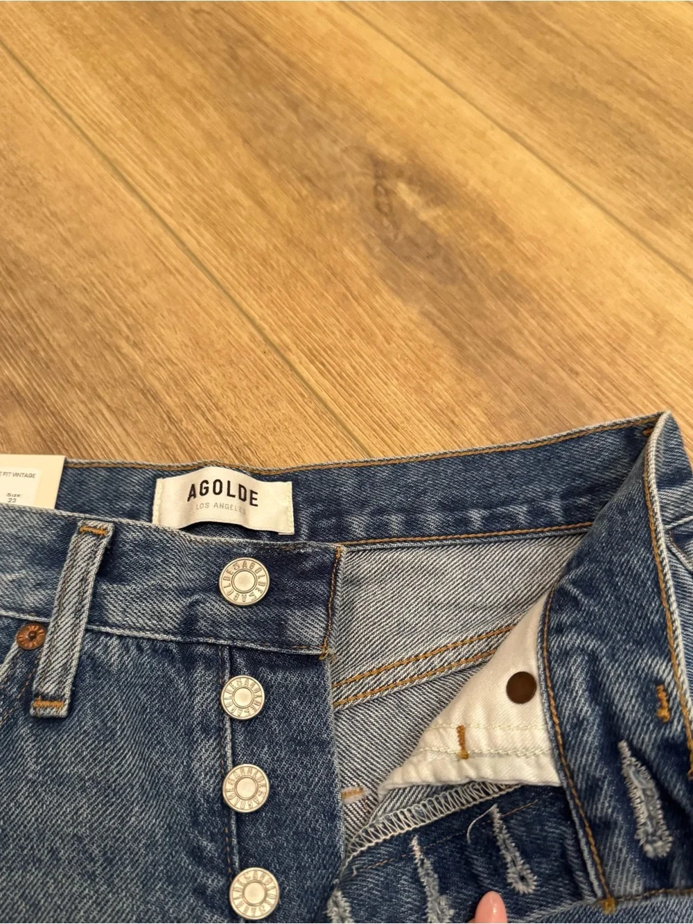 New AGOLDE Parker Long Denim short size 23
